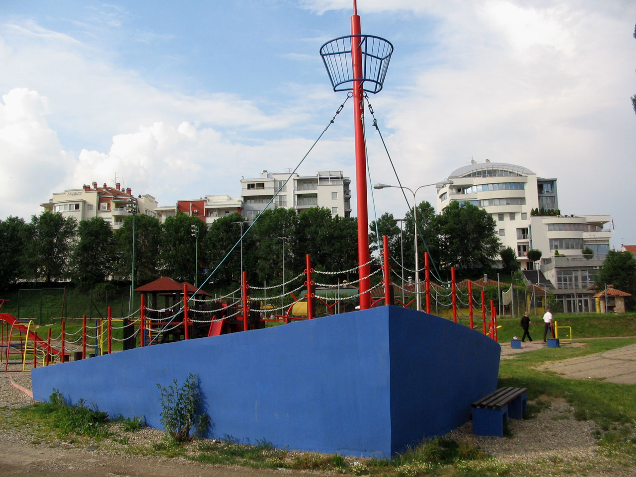 The entertainment park on the bank of the Ibar river